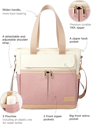 Vista 24 de JOYHILL Bolsa de almuerzo para mujer, lonchera aislada a prueba de fugas, D-Púrpura, Clásico, térmico, trabajo