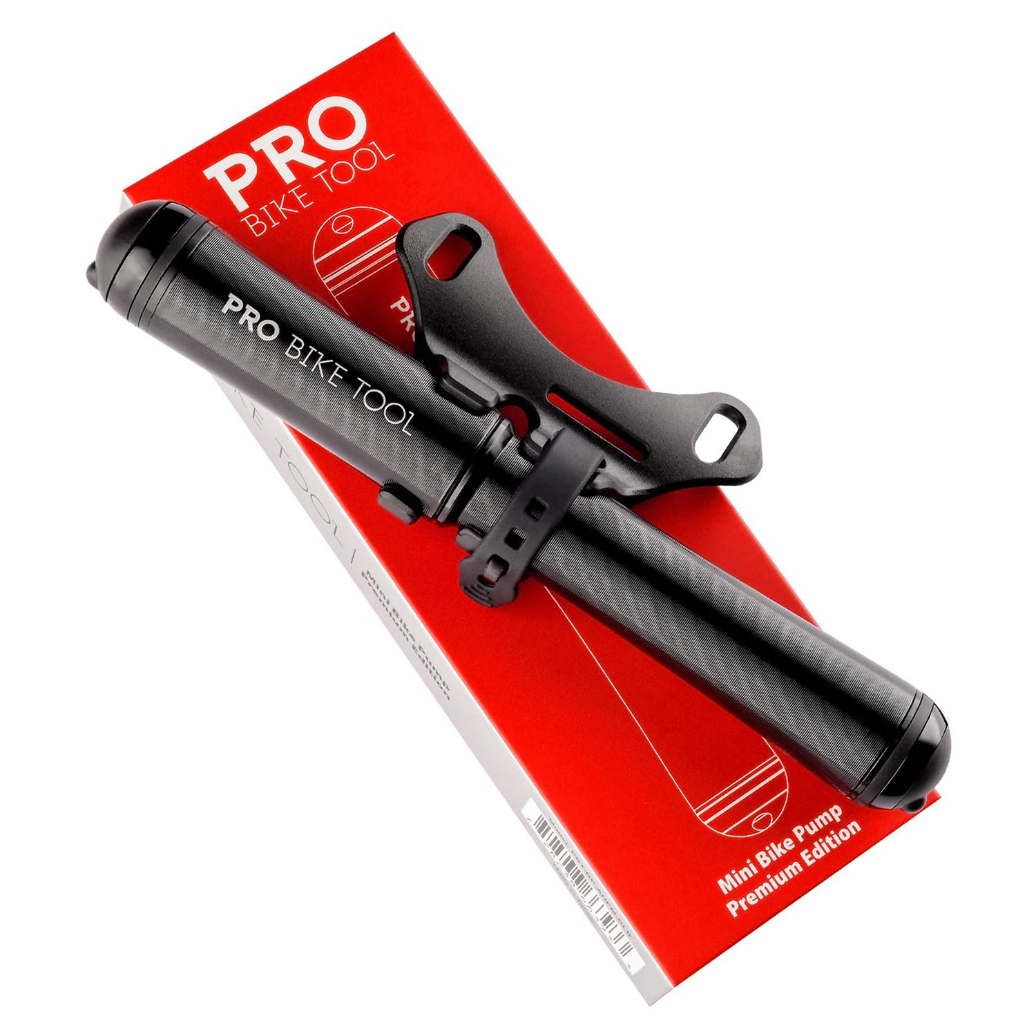 PRO Bike Tool Mini Fahrradpumpe Premium Edition - Kompatibel mit Presta- und Schrader-Ventilen - PSI Hochdruck - Fahrradreifenpumpe für Straßen- und Mountainbikes