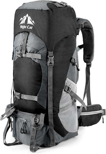 Night Cat Sacs à dos pour randonnées 70L 90L Camping Sacs à dos pour hommes Femmes Léger Voyage en plein air
