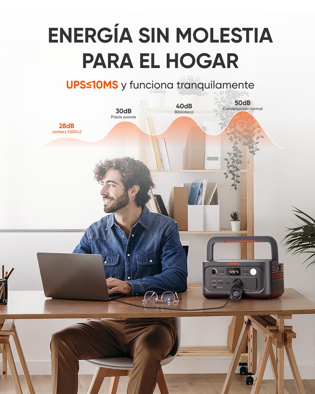 Jackery Explorer 500v2 Estación de Energía Portátil, 512Wh/500W(Max 1000W) Batería de LiFePO4, SAI≤10ms, 2 CA & 2 PD USB-C Salidas, 1,3H Carga Completa, Generador Solar para Camping, RV y Emergencia