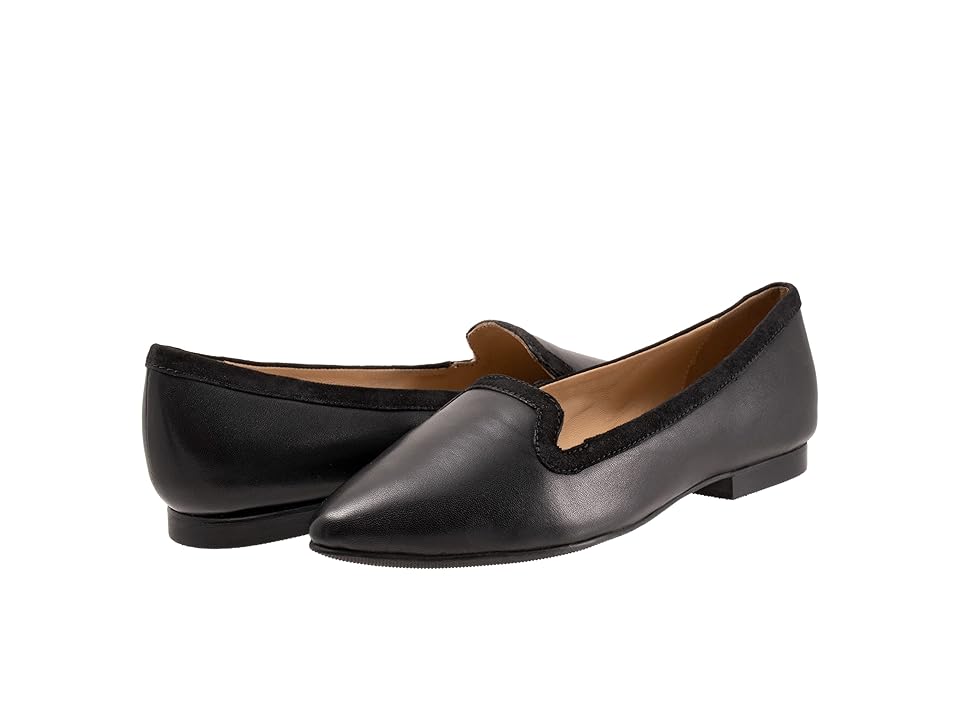 Trotters Hannah (Black) Women's Flat Shoes INTERNATIONAL SHIPPING