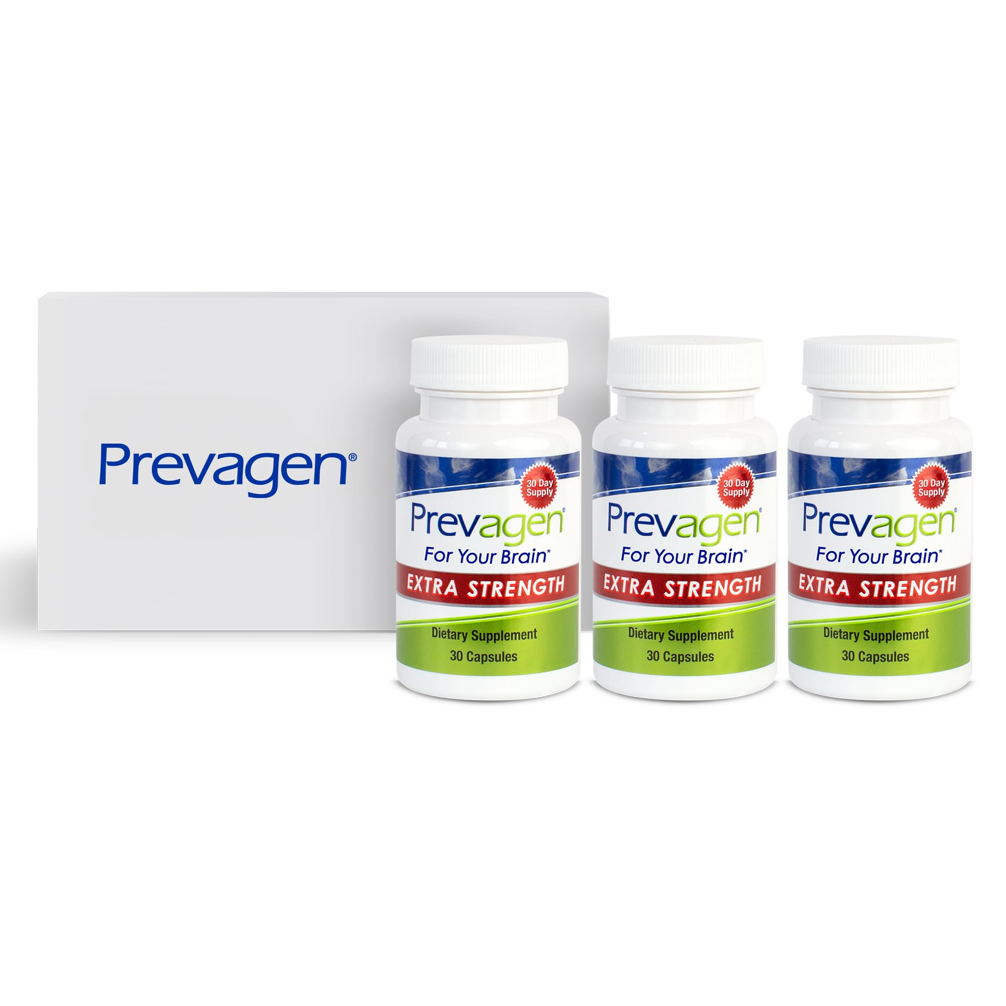 Prevagen Extra Strength with Storage Box, 30 Capsules, 3-Pack 30 Count (Pack of 3)