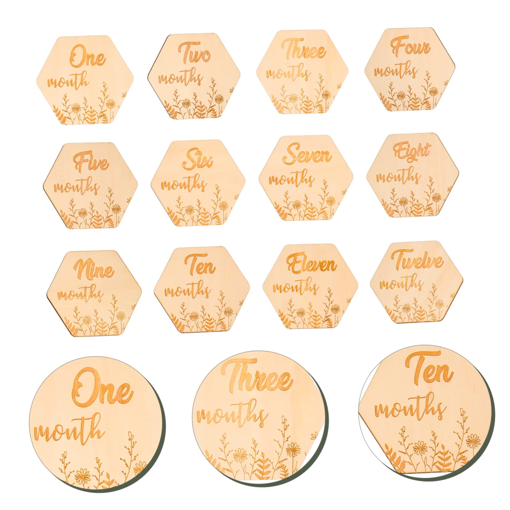 TOYANDONA 36stücke Monatliche Meilensteinkarten Teiliges Holzdekor Für Neugeborene Fotoshooting Requisiten Für Erste Jahr Bedeutungsvolle Erinnerungen Für Junge Mädchen Und Kleinkinder