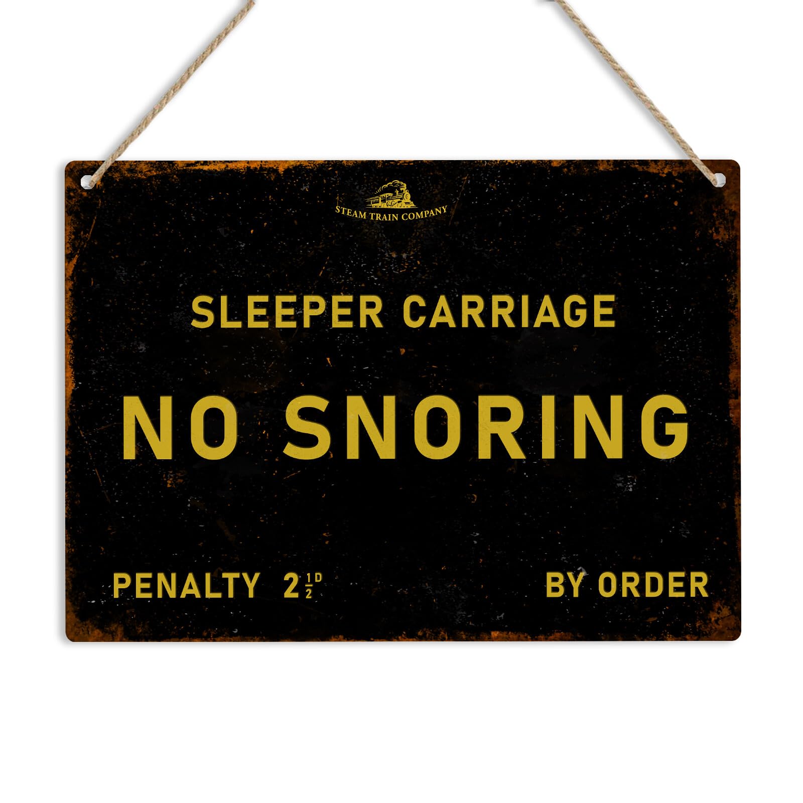 Yelacecca Sleeper Train Carriage Vintage Metal Sign Funny No Snoring Retro Bedroom Plaque Vintage Metal Sign Plaque Poster 8X12 Inches