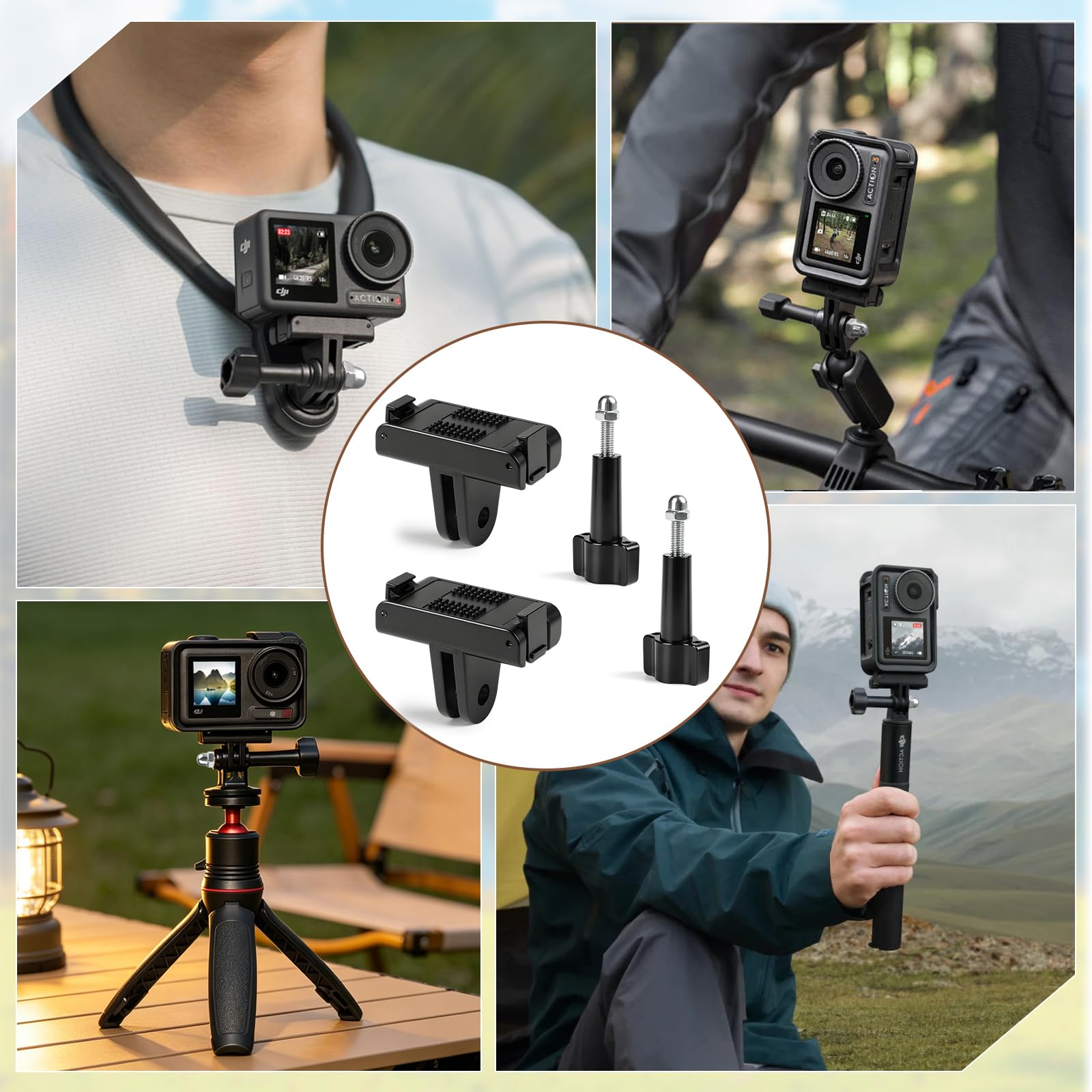 DJI Uchwyt magnetyczny dla Osmo360/Action5Pro/4/3, 2 sztuki | Szybkie zapięcie, do kamer akcji, nadaje się do statywów, nadaje się do kijków do selfie