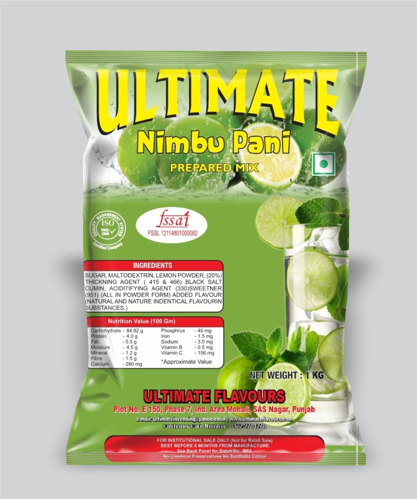 Ultimate Flavours Nimbu Pani Prepared Mix, Lemon Flavour, with Black Salt and Cumin, 1 KG-image-27