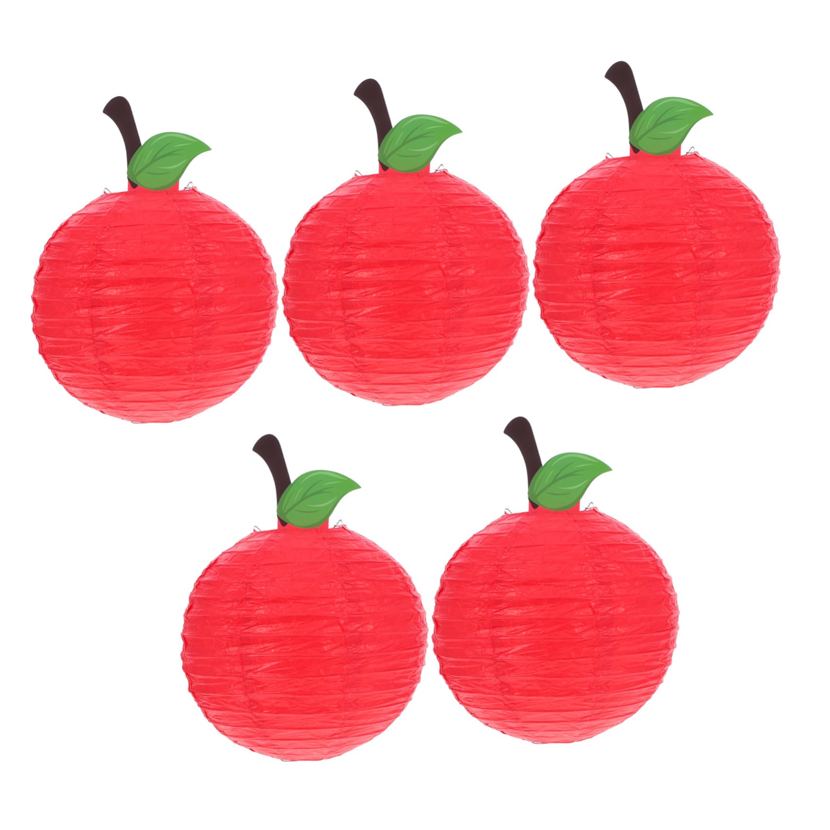DECHOUS 5pcs Fruit Decorative Lantern Birthday Party Lanterns Back to School Decorations Pendant Lamp Shade Artificial Fruits for Decoration Retro Lamp Shade Standing Lamps Cover Red Paper