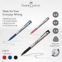 Vista 2 de Faber-Castell Grip X - Bolígrafo ergonómico, paquete de 3 (0.028 in, color azul) con barril triangular, escritura sin fatiga, súper suave
