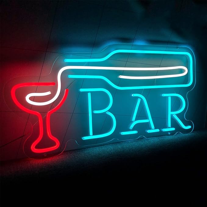 Neon Bar Signs, Bar Neon Sign for Home Bar, Bar Neon Lights Decor, USB