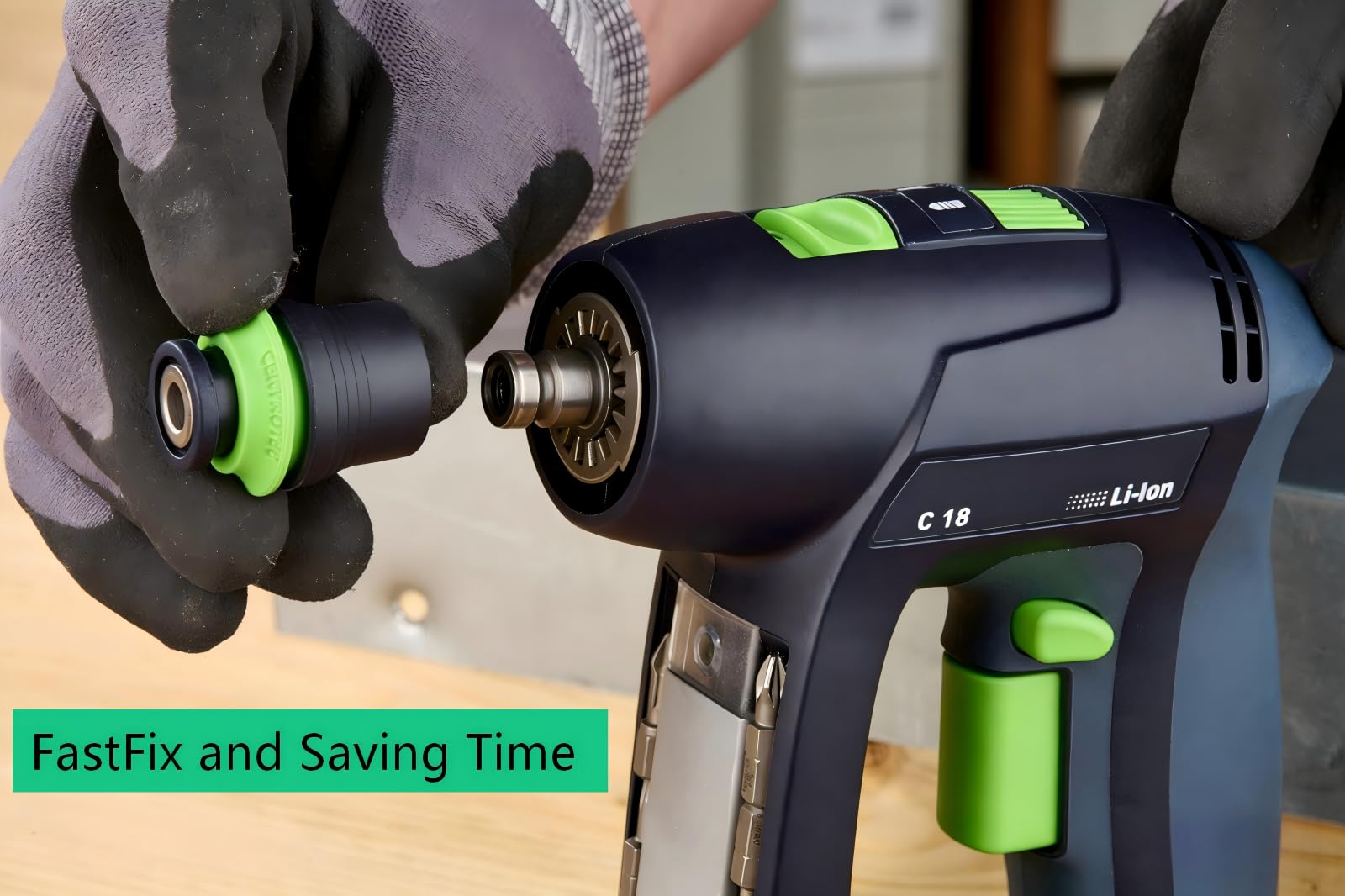 492135 Centrotec Mandrino, interfaccia FastFix, 37 mm, compatto e leggero, mandrino a cambio rapido per foratura e avvitatura, ricambio per Festool 492135
