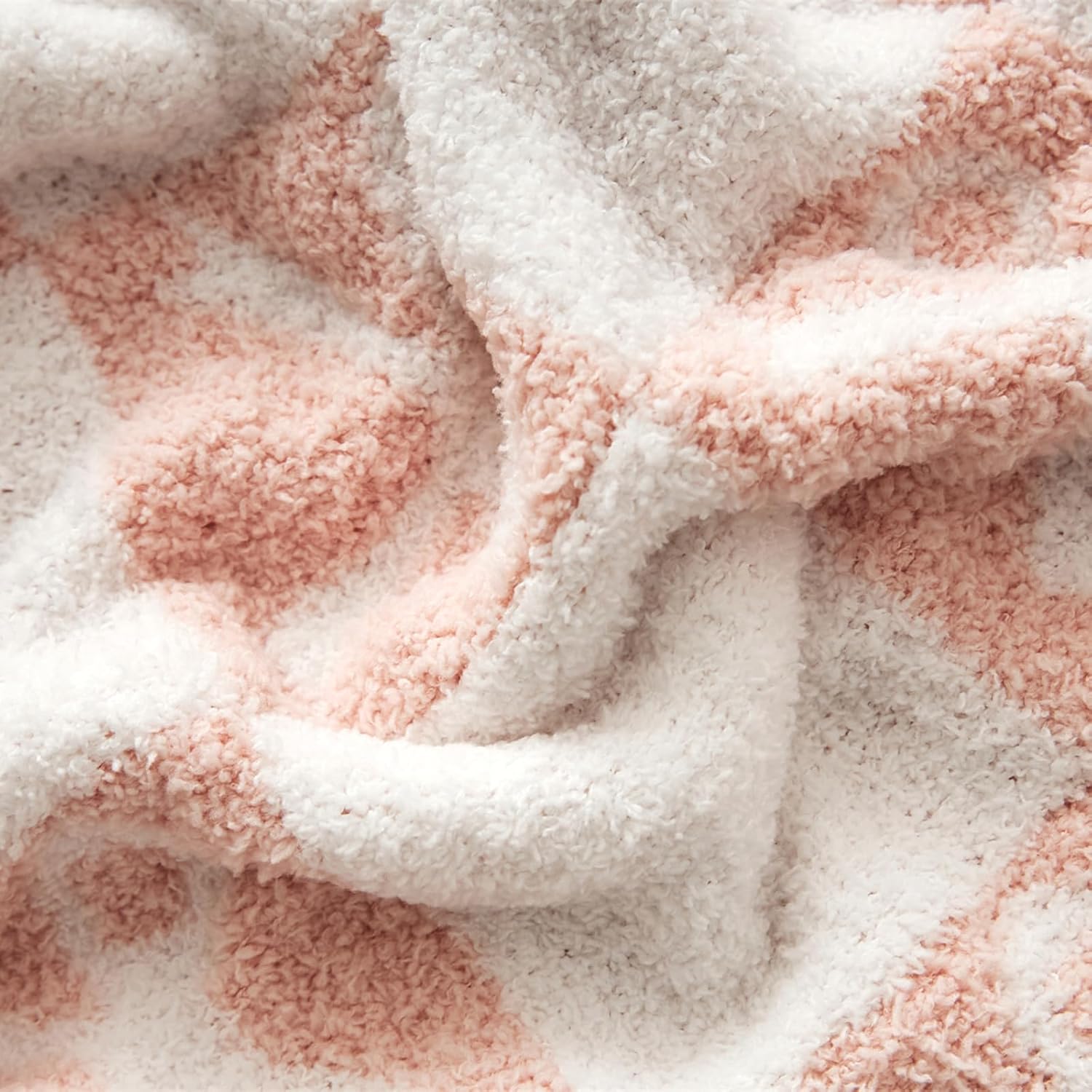 YIRUIO Pink Checkered Knit Throw Blanket with Bow Pattern for Women Daughter 50x60 Ultra Soft Microfiber Reversible,Fluffy Fuzzy Cozy Throw for Bed, Sofa & Couch Home Decor - Image 8