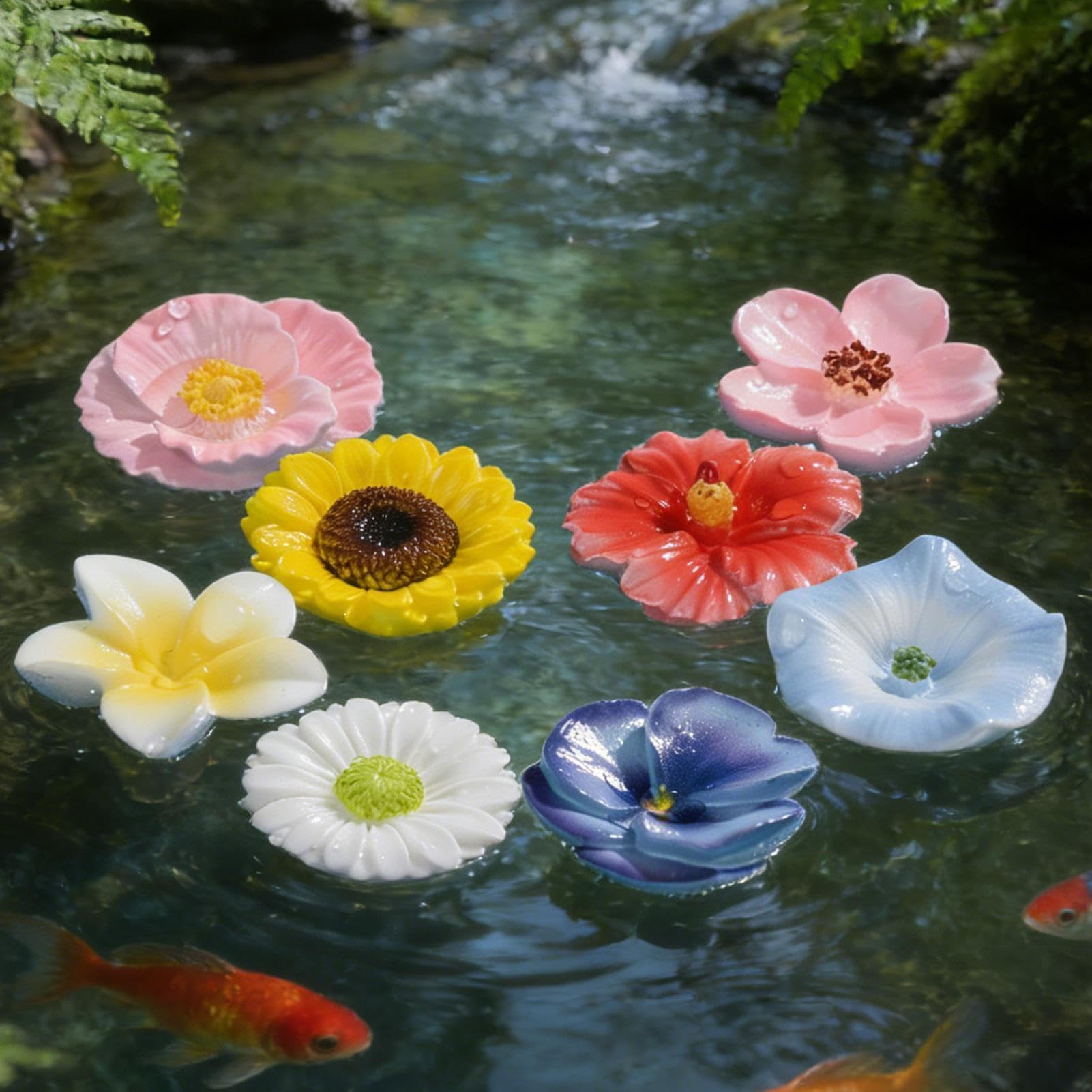 8 Stück Bienentränke, 2.8x2.8x1cm Insektentränke Garten, 2026 Neu Wasserspender Bienens Blütenform Für, Schmetterlinge, Bestäuber, Garten Terrasse Balkon Dekoration