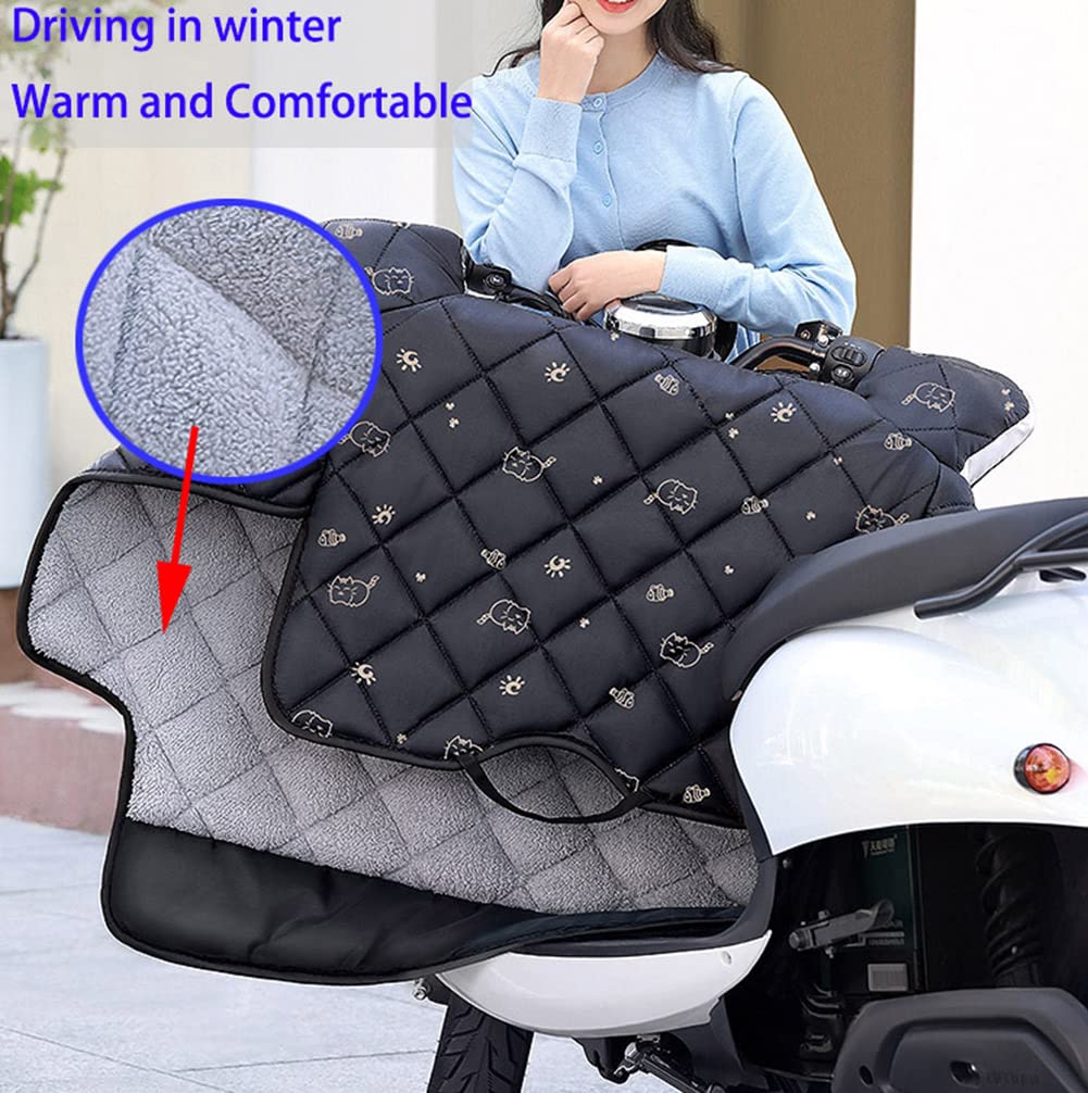 Couverture de Scooter d'hiver de véhicule électrique, Pare-Brise de Jambe de Couverture Froide, Couverture de Bicyclette Coupe-Vent d'hiver de véhicule électrique épaissie (D)