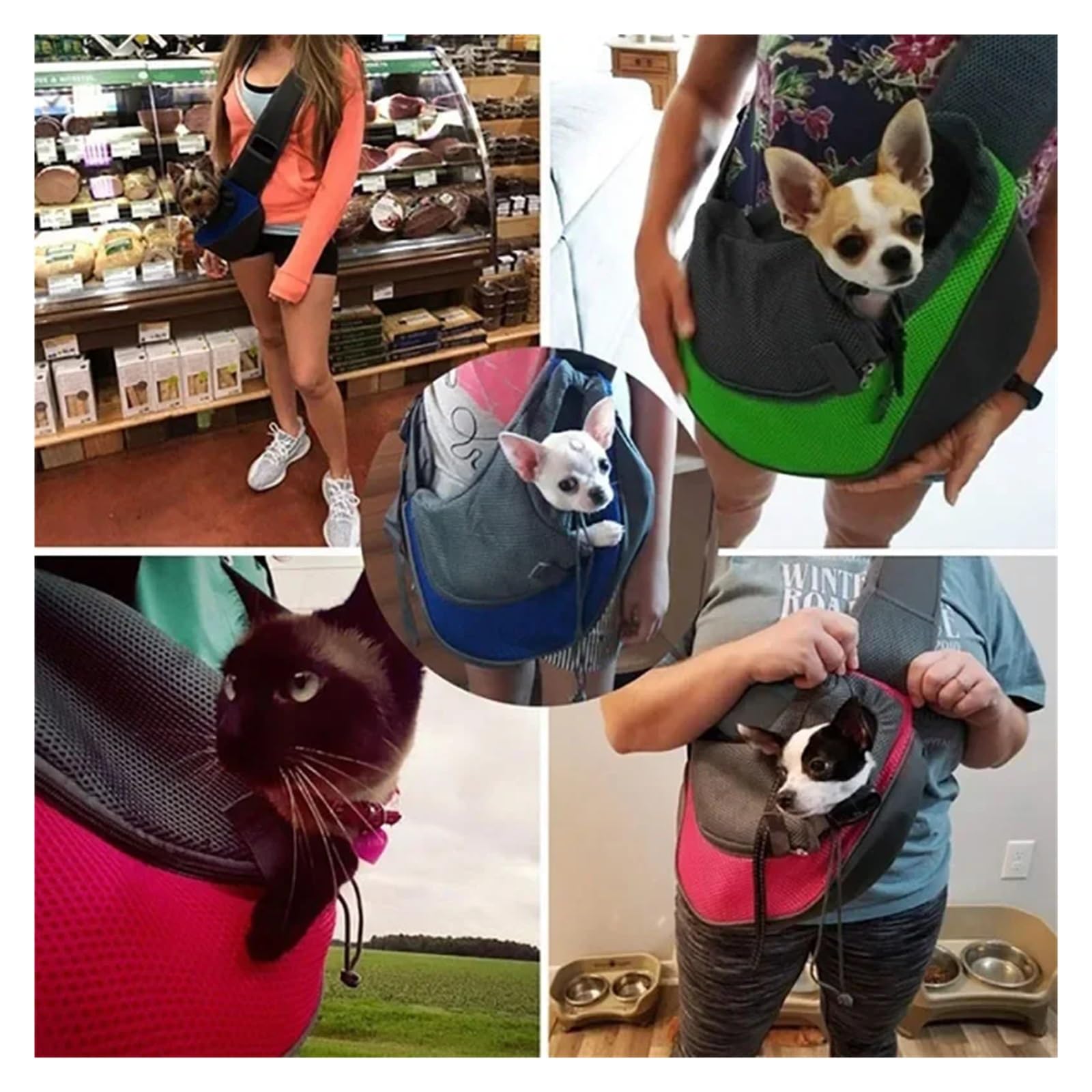 Borsa da Viaggio per Cani Trasportino Pet Puppy Carrier S/L Borsa a Tracolla for Cani da Viaggio all'aperto Borsa a Tracolla in Rete Oxford Singola Comfort(Yellow,L)