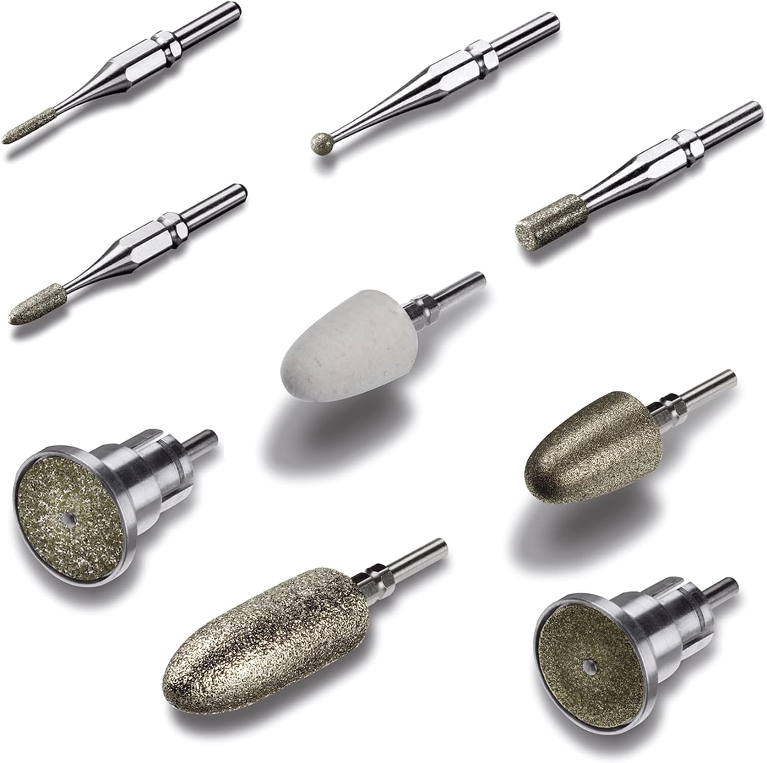 Beurer Aufsatz-Nachkaufset für das MP 60 Maniküre-/Pediküregerät, 9 Aufsätze aus Saphir und Filz, zur Hand- und Fußpflege