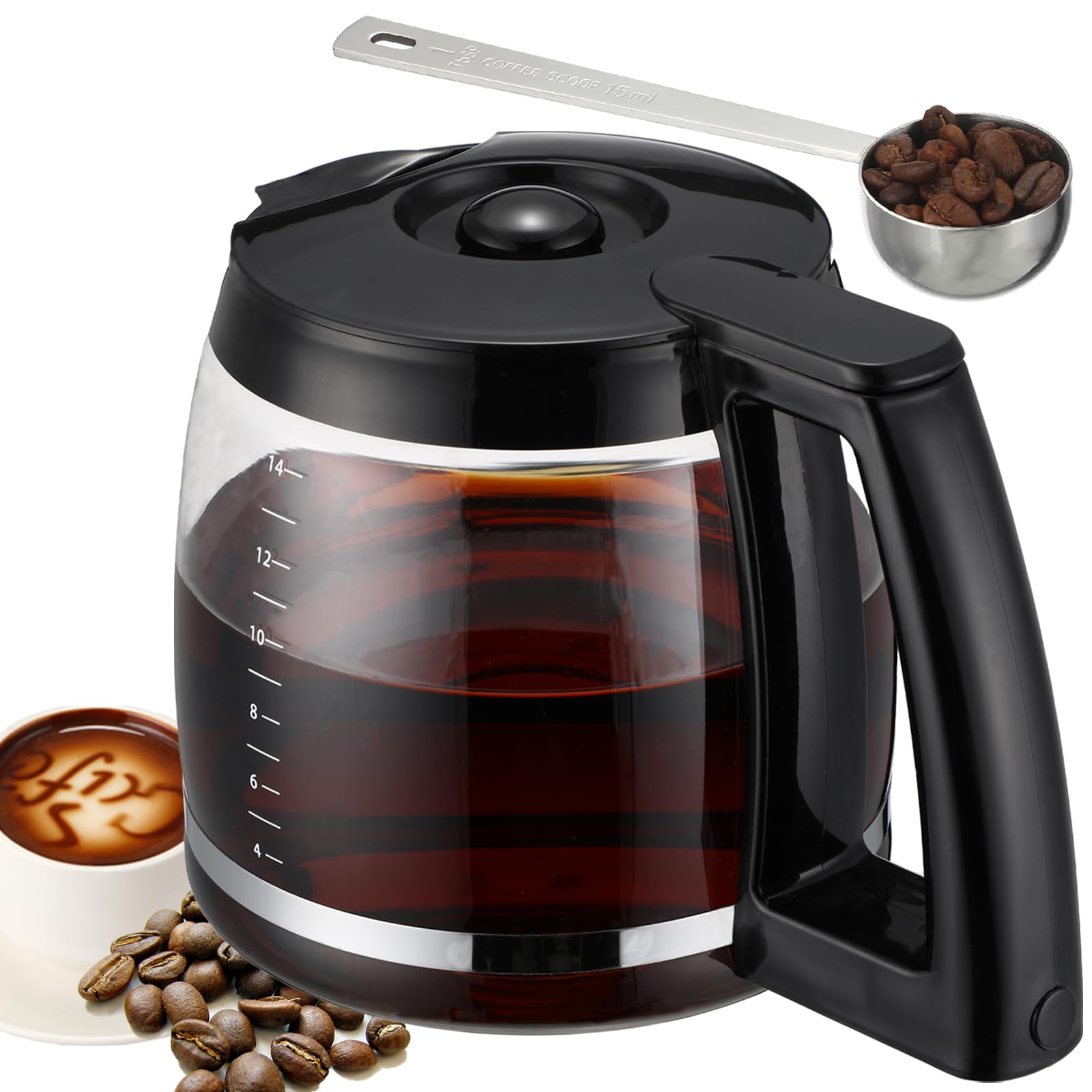 Glaskaraffe Für Cuisinart Kaffeemaschinen (14 Tassen) – Spülmaschinenfest, Hitzebeständig & Passend Für Viele Modelle