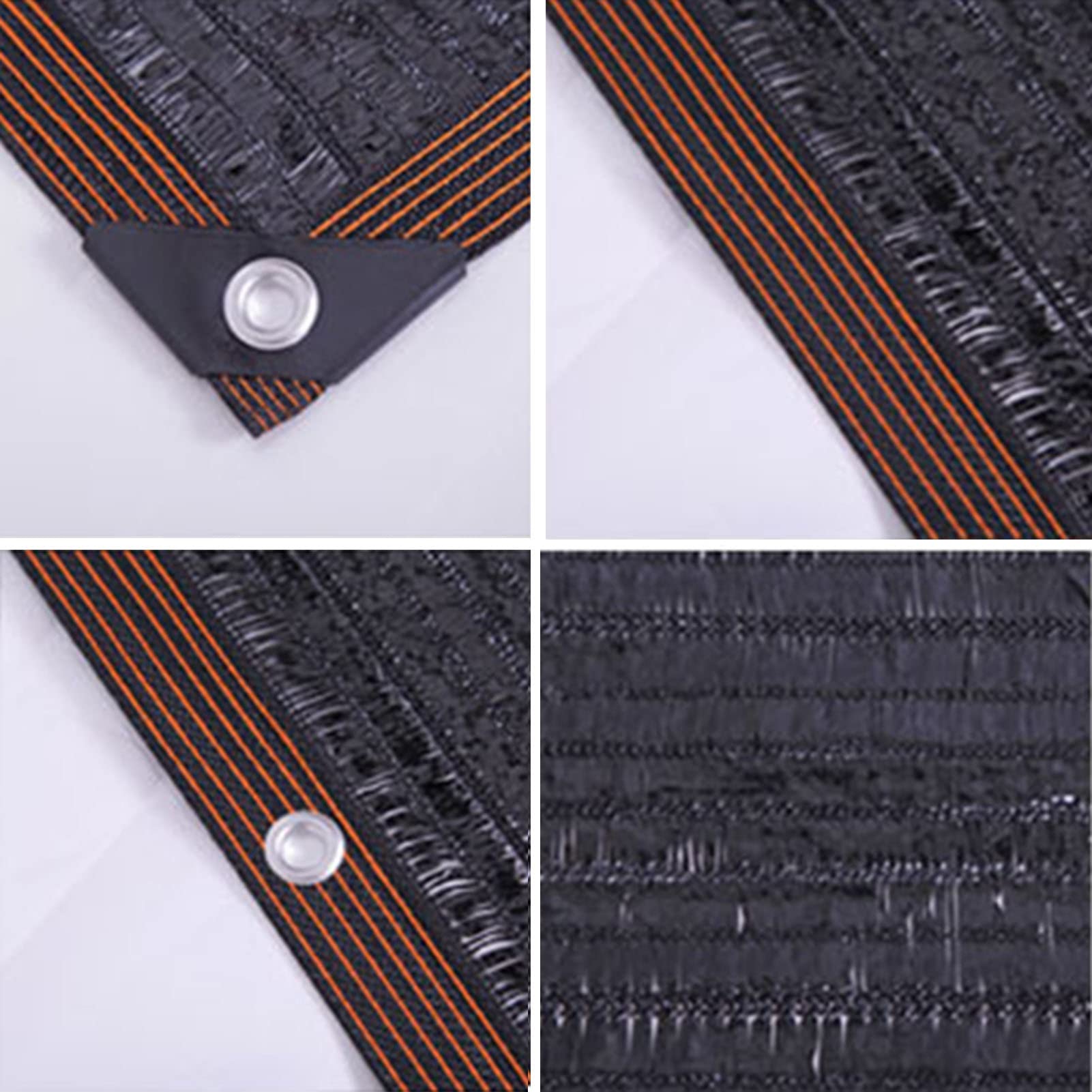 Sonnenschutztuch mit Ösen, Schattennetz, Schwarz, UV-beständig, Netzplane für Gewächshäuser, Pflanzenschattennetz für den Außenbereich (Farbe: Schwarz, Größe: 3 x 5 m)