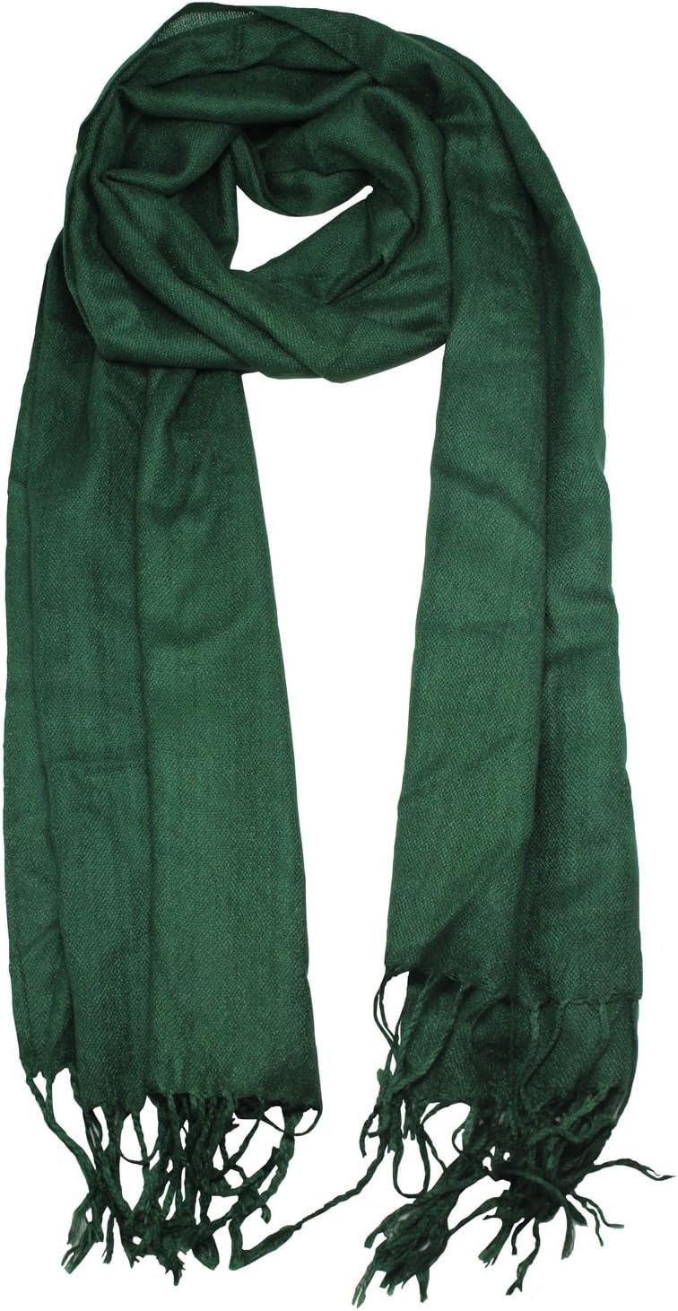 AmazingUSA Santa Thin Green Scarf Pure Solid Color pashmina Scarf (green)