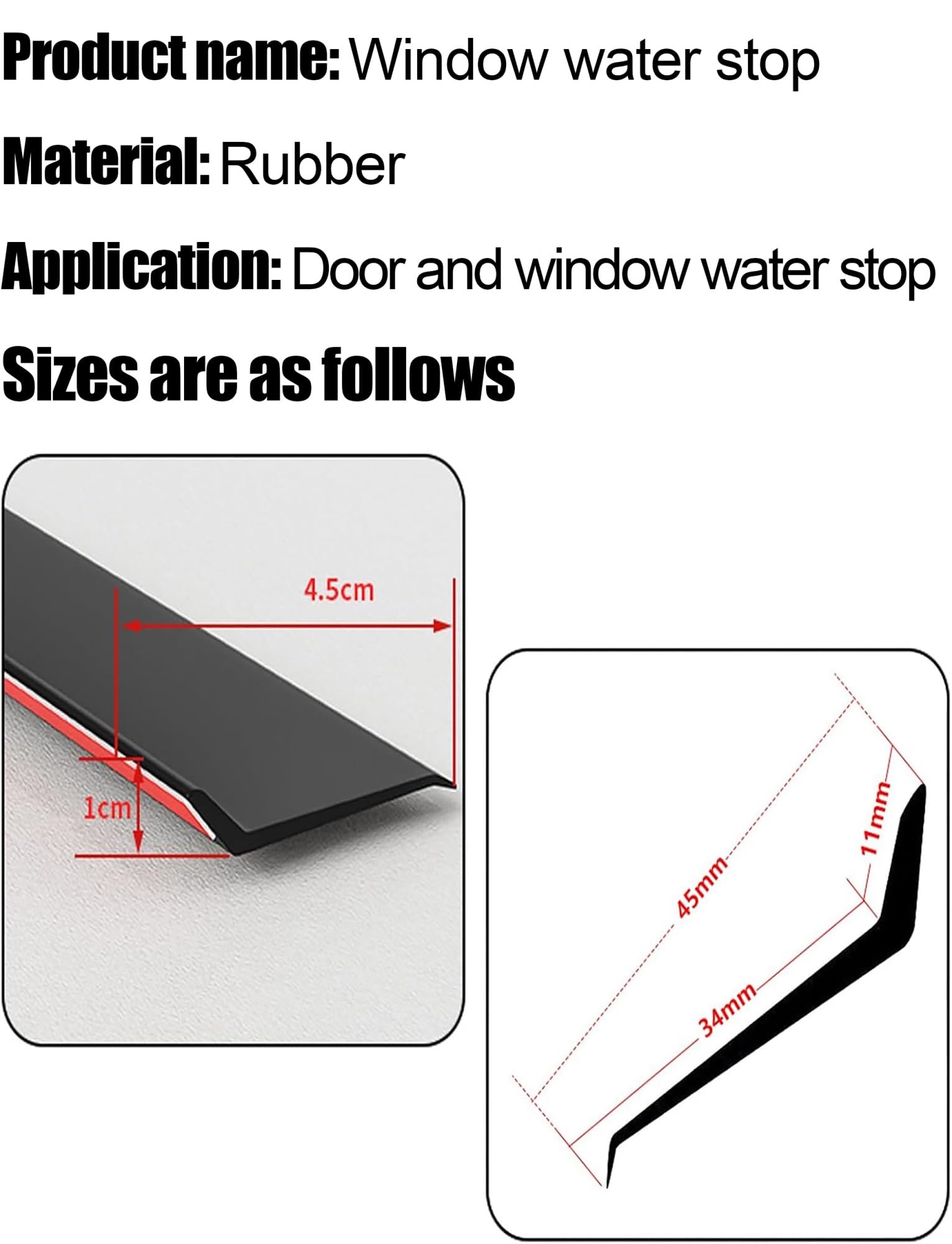 Burlete de protección contra la Intemperie para Ventanas y Puertas corredizas, Deflector de Lluvia Ajustable de 50 a 500 cm, impermeabilización de Goma Adhesiva, previene Fugas y Mejora el a