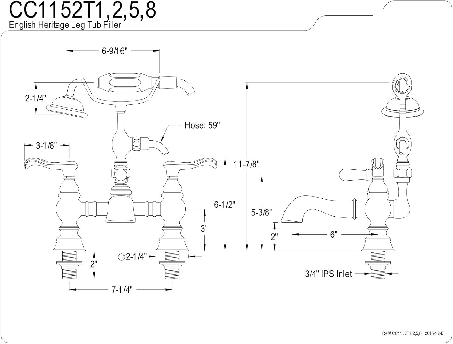 Exclusive Discount π₯ Kingston Brass CC1152T8 Vintage Clawfoot Tub Faucet, 7-Inch Center, Brushed Nickel π Flash Sale Kingston Brass CC1152T8 Vintage Clawfoot Tub Faucet, 7-Inch Center, Brushed Nickel
