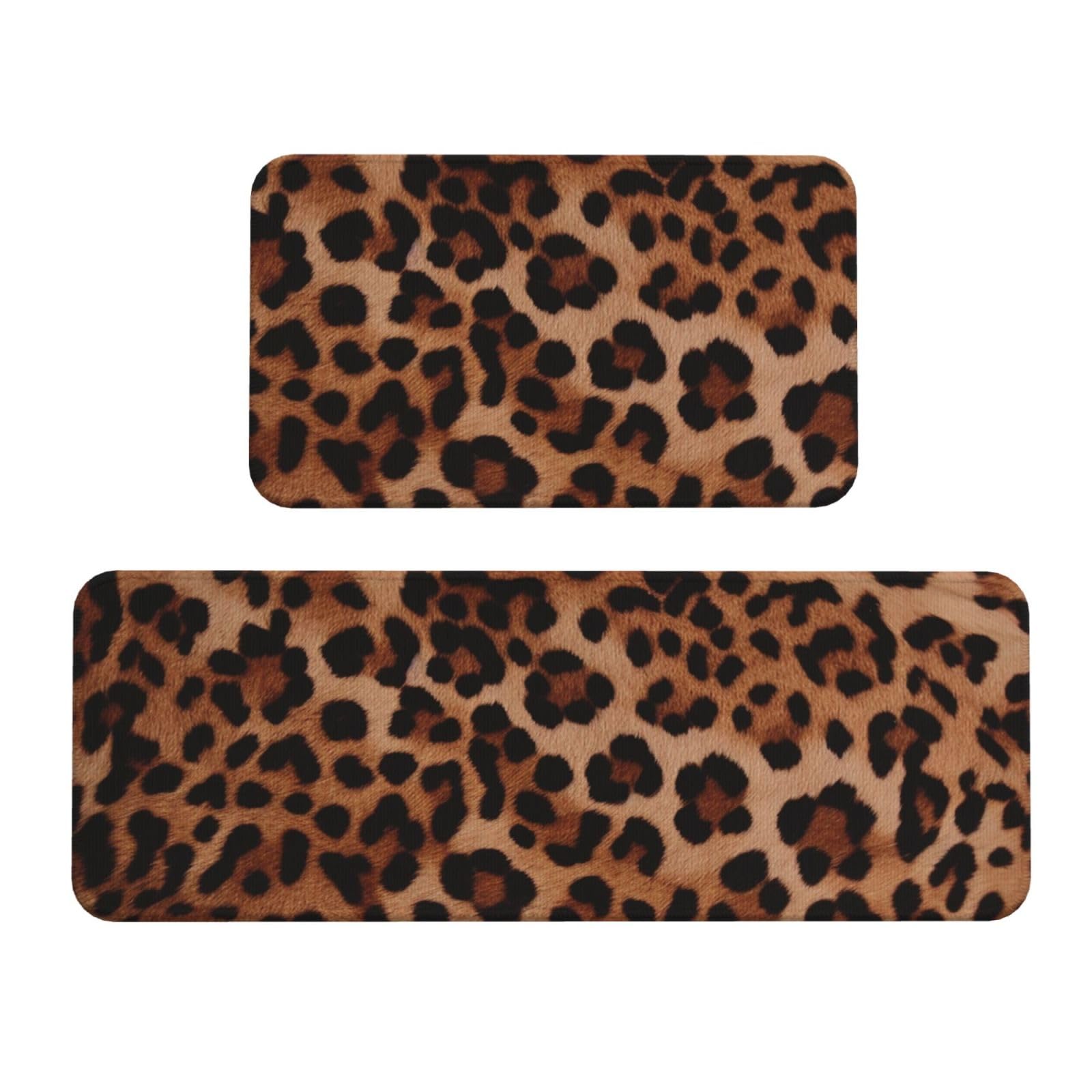 Tapis de cuisine rembourrés et absorbants au style léopard
