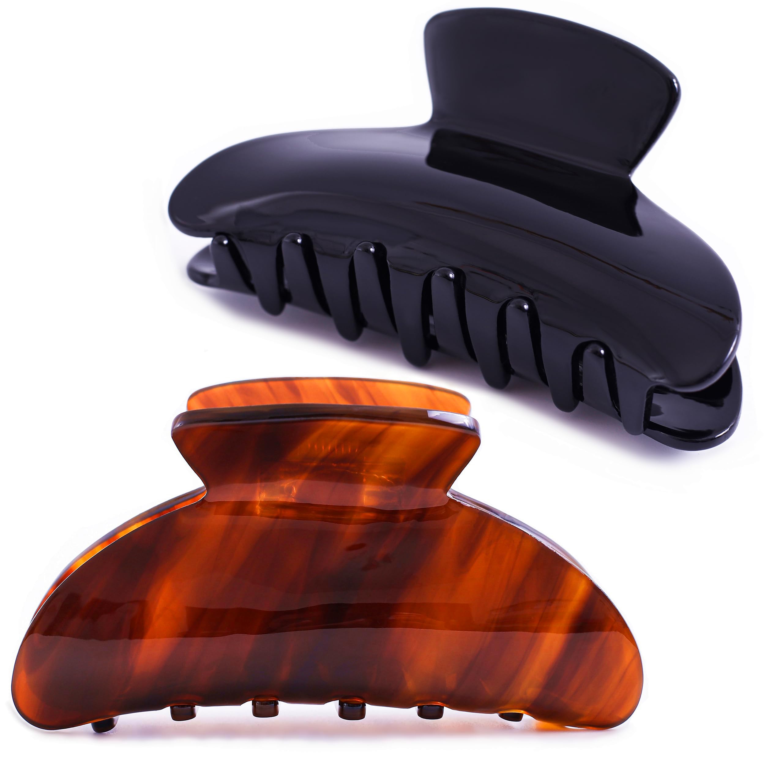 FSMILING 2/3 Stück Haarklammer Mittelgroße haarkralle für Dickes und Dünnes Haar,Zelluloid Haarspangen Haarklammer damen mittel Haar klaue clips für haare