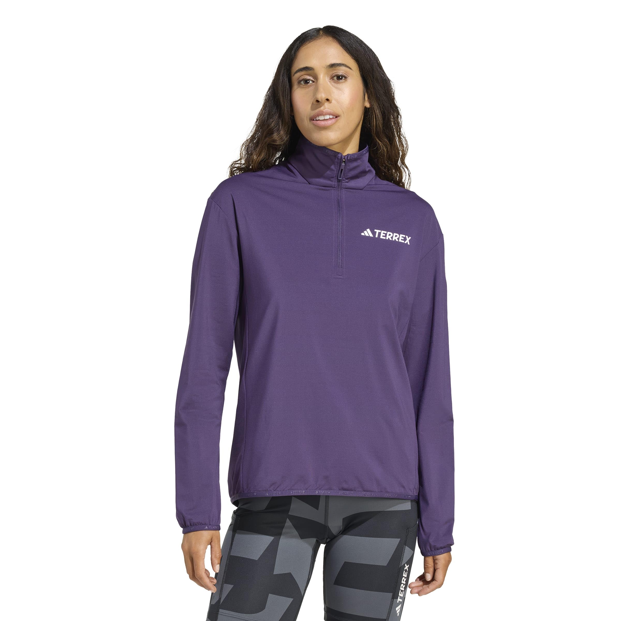 adidas Kobiety Terrex Multi CLIMAWARM Half Zip Tech Fleece Jacket, aurora plum, S