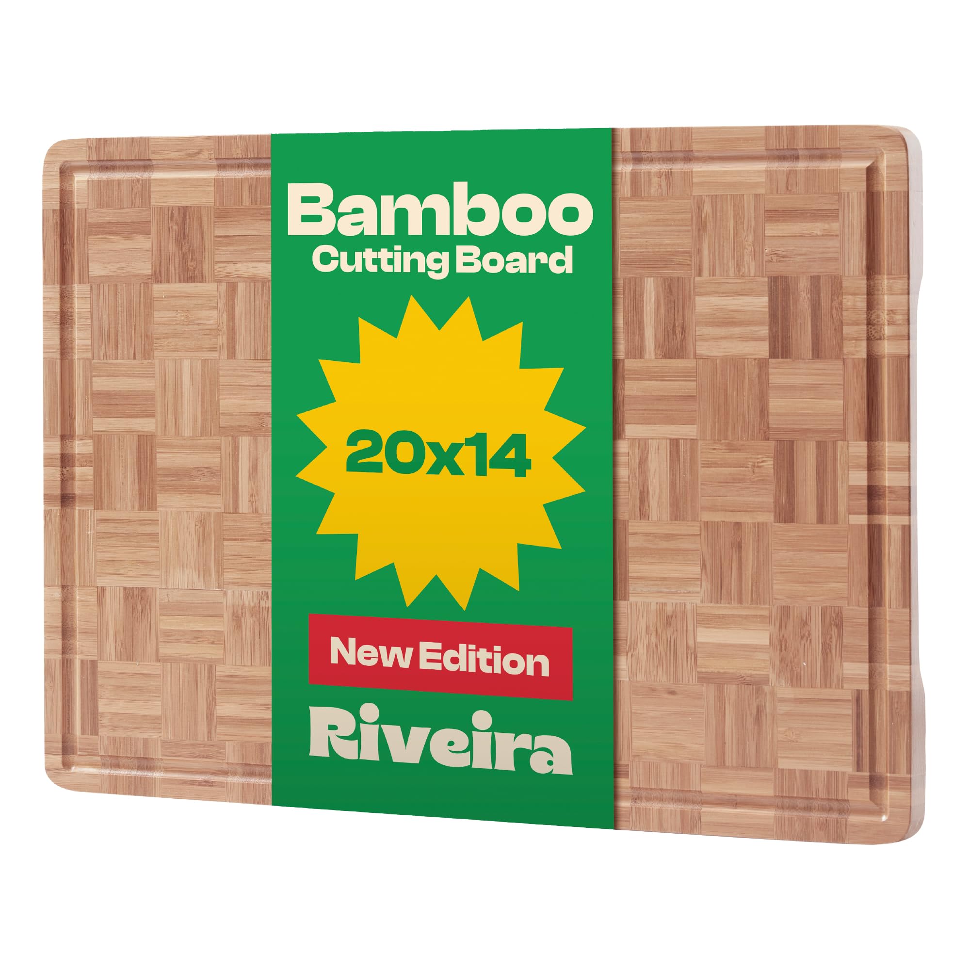 Planche à découper en bambou Riveira 20x14 avec rainures pour jus