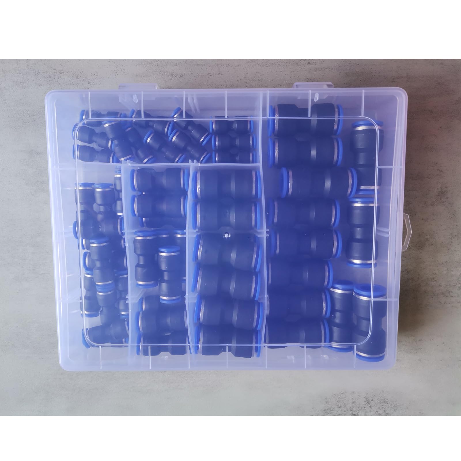 60 Piezas Conectores de Empuje Recto Rápidos para Manguera de Aire Neumática - Conexiones Plásticas para Tubo 4mm/6mm/8mm/10mm/12mm