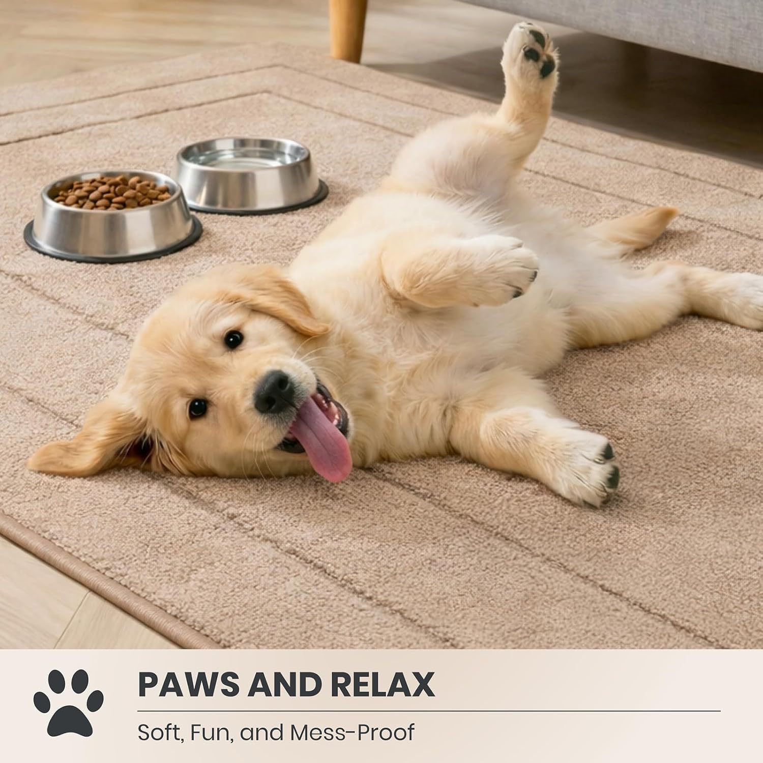 PURRUGS Dirt Trapping Door Mat 32" x 47", Non-Slip/Skid Machine Washable Entryway Rug, Dog Doormat, Super Absorbent Welcome Mat for Muddy Wet Shoes and Paws, Beige
