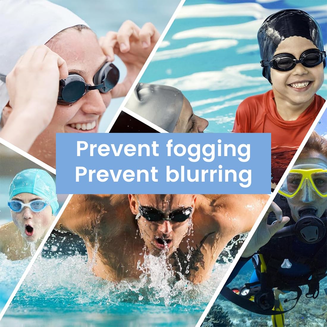 Anti Appannamento per Lenti, per Bambini e Adulti, Applicazione per Occhiali da Nuoto, Mare, Piscina, Forma Film Idrofobo, Prevenzione Vapore