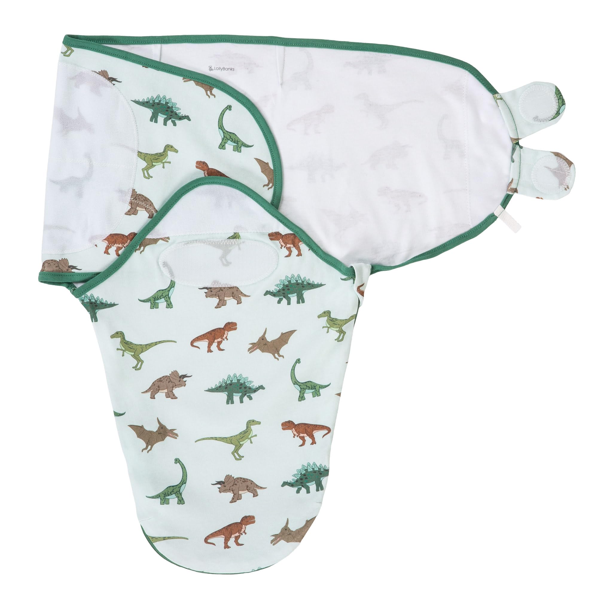 LollyBanks Baby Swaddle, 100% Cotton Swaddle Sack for 3-6 Months Boys with Easy Change Zipper, Soft and Breathable Baby Wrap, Gentle Infant Sleep Sack, Newborn Essentials Must Haves (Dinosaur Print)