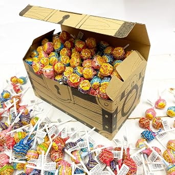Chupa Chups 7 Varieties 180 Pieces Assorted Large Capacity Treasure Box Set Cola, Lemon-Lime, Strawberry Cream, Strawberry, Grape, Pudding, Cherry Kracie Chupa Chups Popular Candy Candy Candies