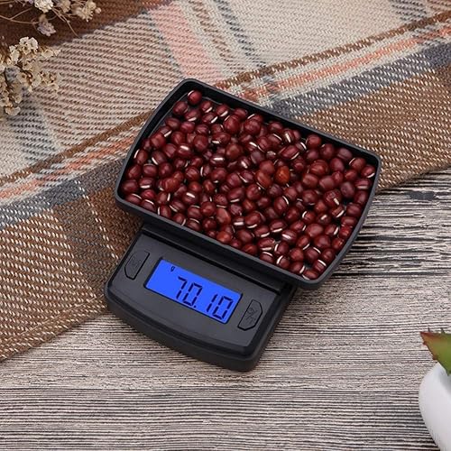 Miniatura 8 de Báscula digital de bolsillo, báscula de cocina, electrónica para joyería con pantalla LCD retroiluminada, portátil, para viajes, alimentos, polvo