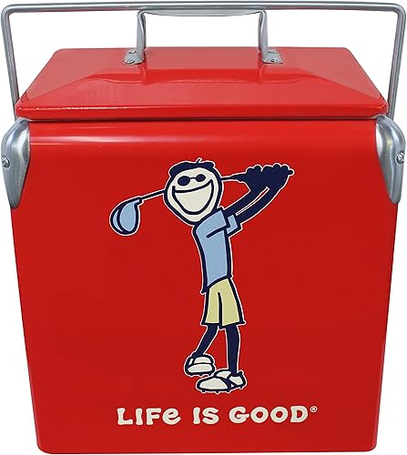 Leigh Country LG 97069 14 cuartos de galón Portable Life is Good-Jake Golfing, rojo