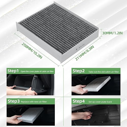 Miniatura 7 de Filtro de aire de cabina CF12150 con carbón activado Compatible con 2015 2016 2017 2018 2019 2020 2021 2022 F150 Accesorios 2017-2022 F250 F350