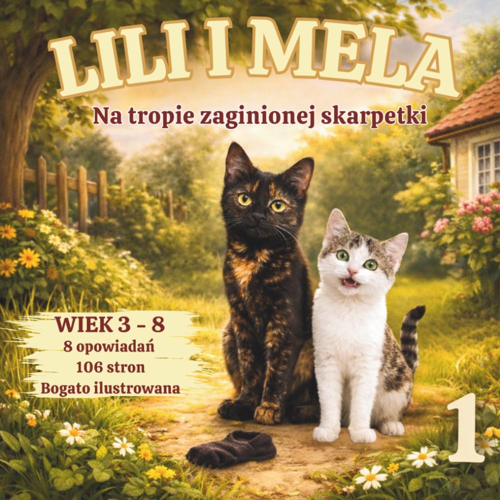 Lili i Mela - Na tropie zaginionej skarpetki, Ilustrowana książka o kotach dla dzieci 3–8 lat, Bajka do czytania przed snem o przygodzie i przyjaźni: ... Bajka o kotkach na dobranoc, Kocie przygody