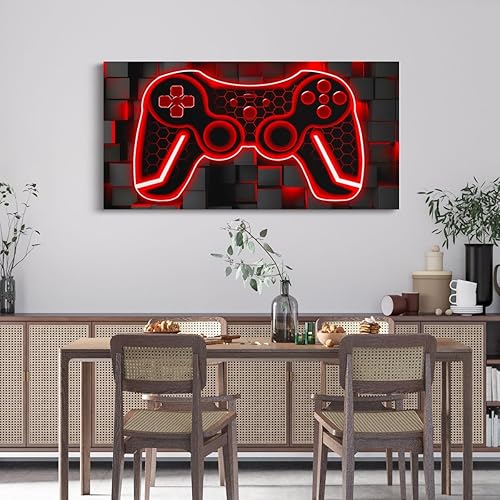 Miniatura 2 de Feelyou Lienzo decorativo para pared de sala de estar, de 19 x 38 pulgadas, color rojo y negro, grande, impresión en lienzo degradado, pintura de