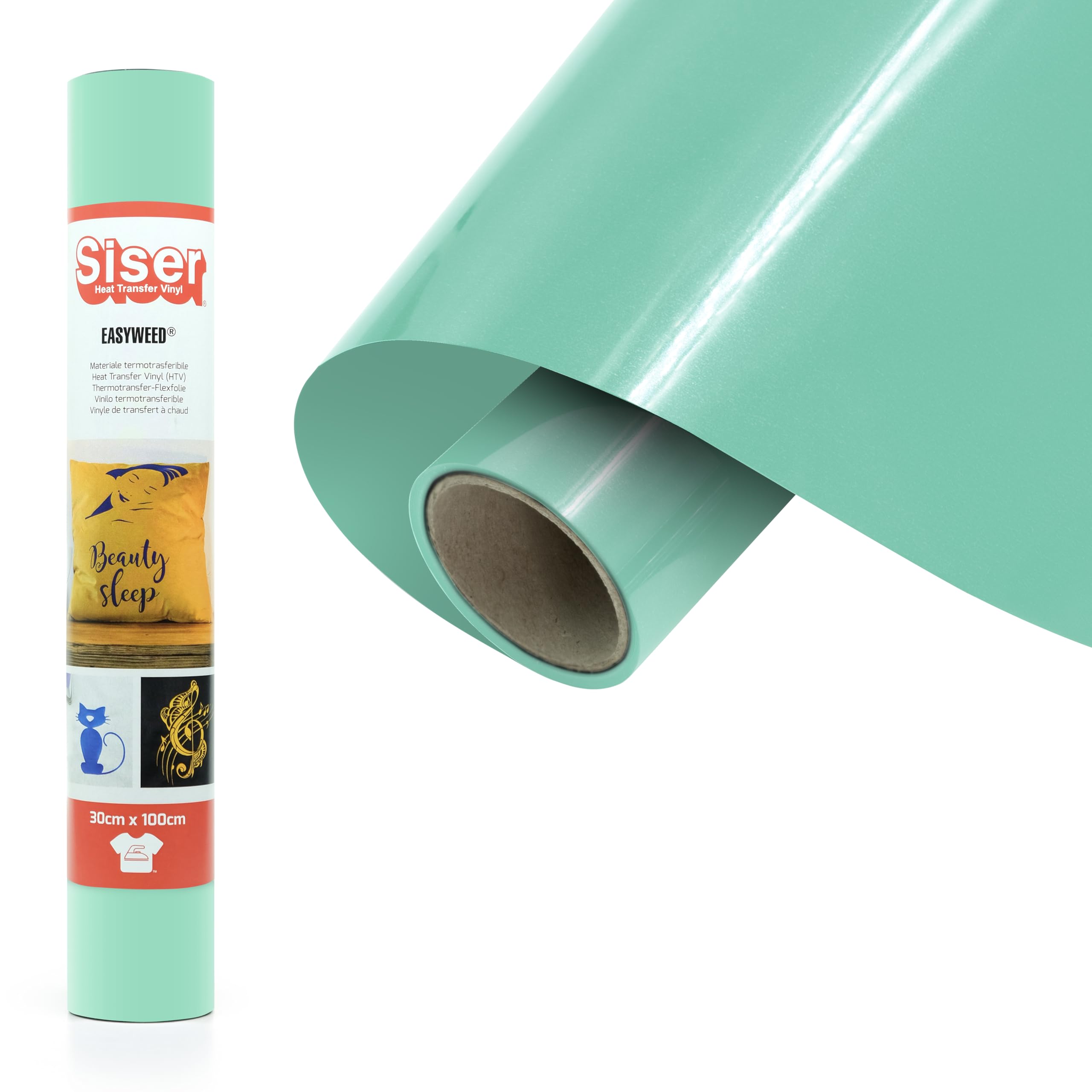Siser® EasyWeed® Mint, 30 cm x 1 m, Thermo-Transferable Flex Film for Personalising Fabrics, Creative Hobbies, VeganOk and Oeko-Tex Standard 100 Class I Certified — image 1