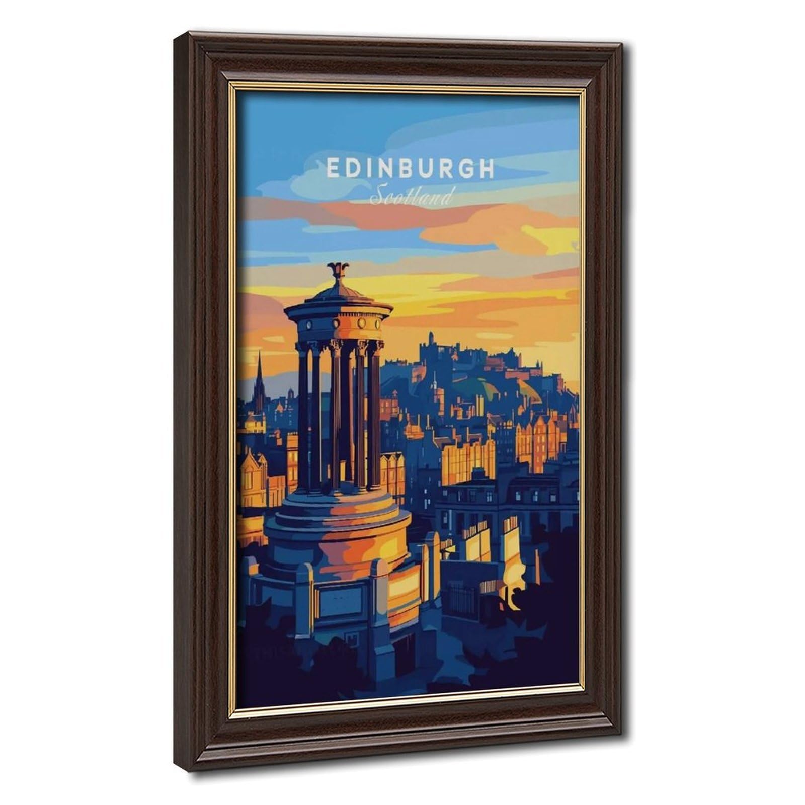 Bareronor Mokume Gane Frame-Style Edinburgh Canvas Poster For Living Room Decor Gift