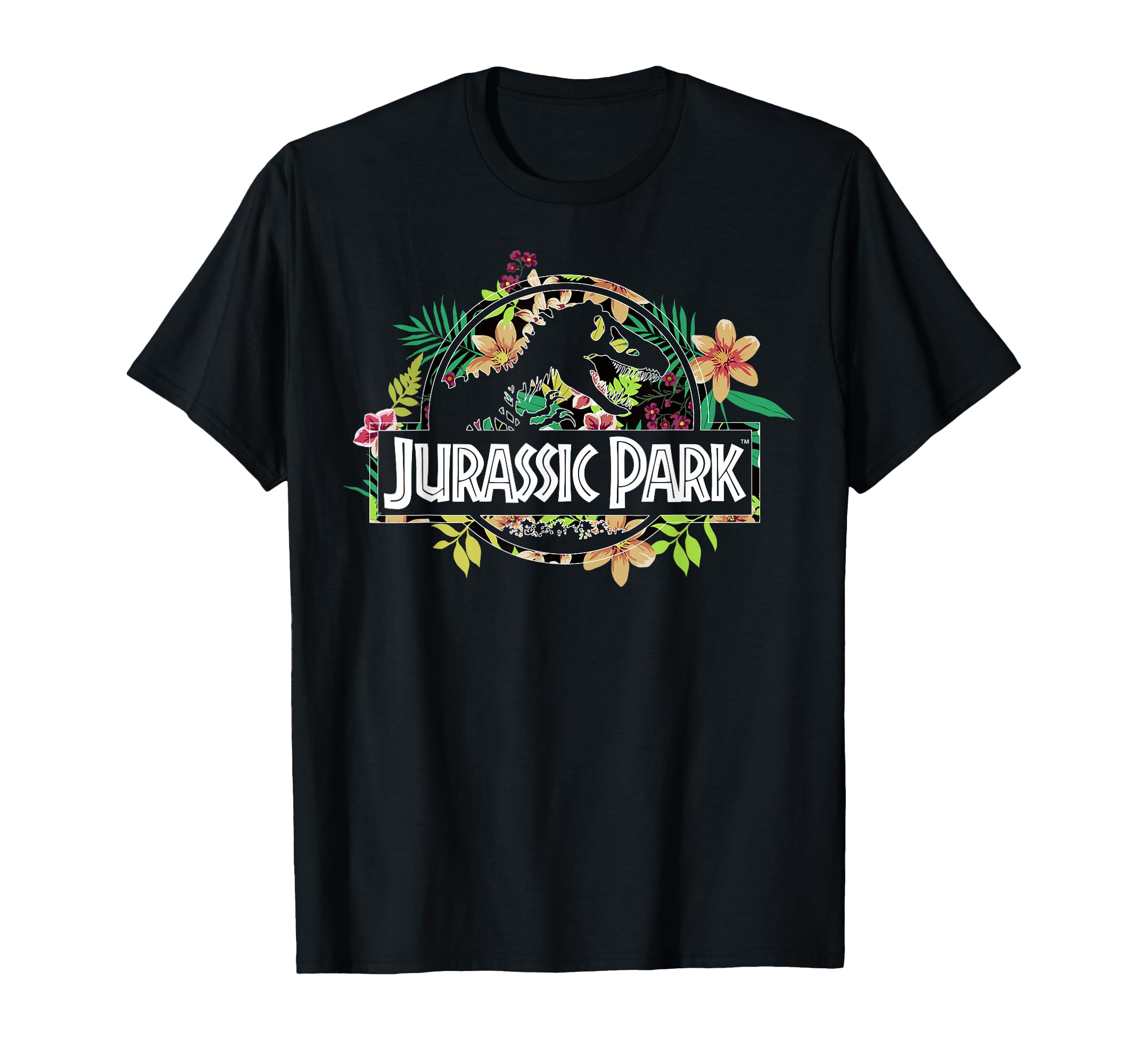 Floral Tropical T-Rex Fossil Logo T-Shirt