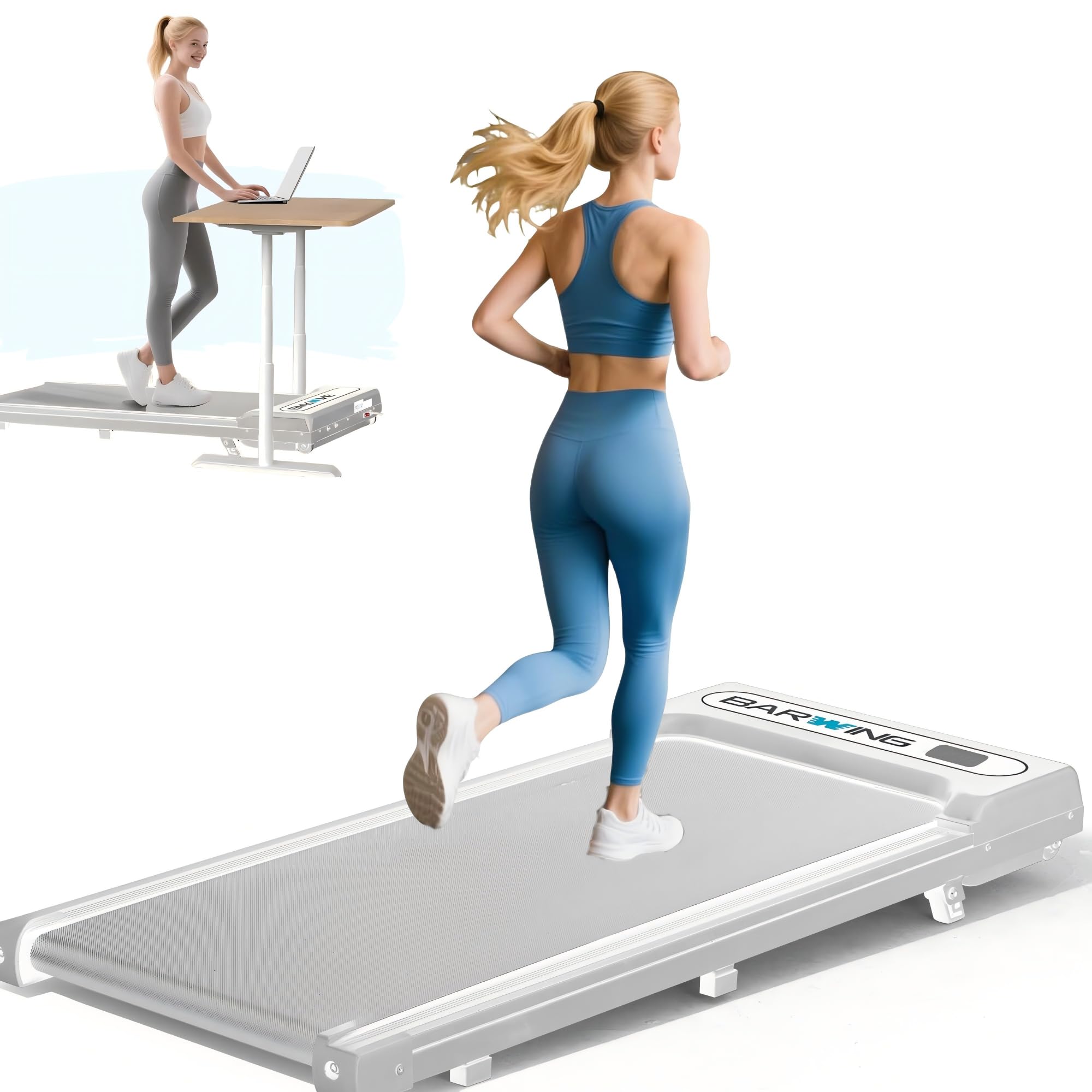 BARWING Foldable Incline Walking Pad 3.0/3.5 HP Treadmills for Home, 7.5/8.5 MPH Under Desk Treadmill with Handles, Foldable Treadmill with Quiet Brushless, 330 LBS Weight Capacity