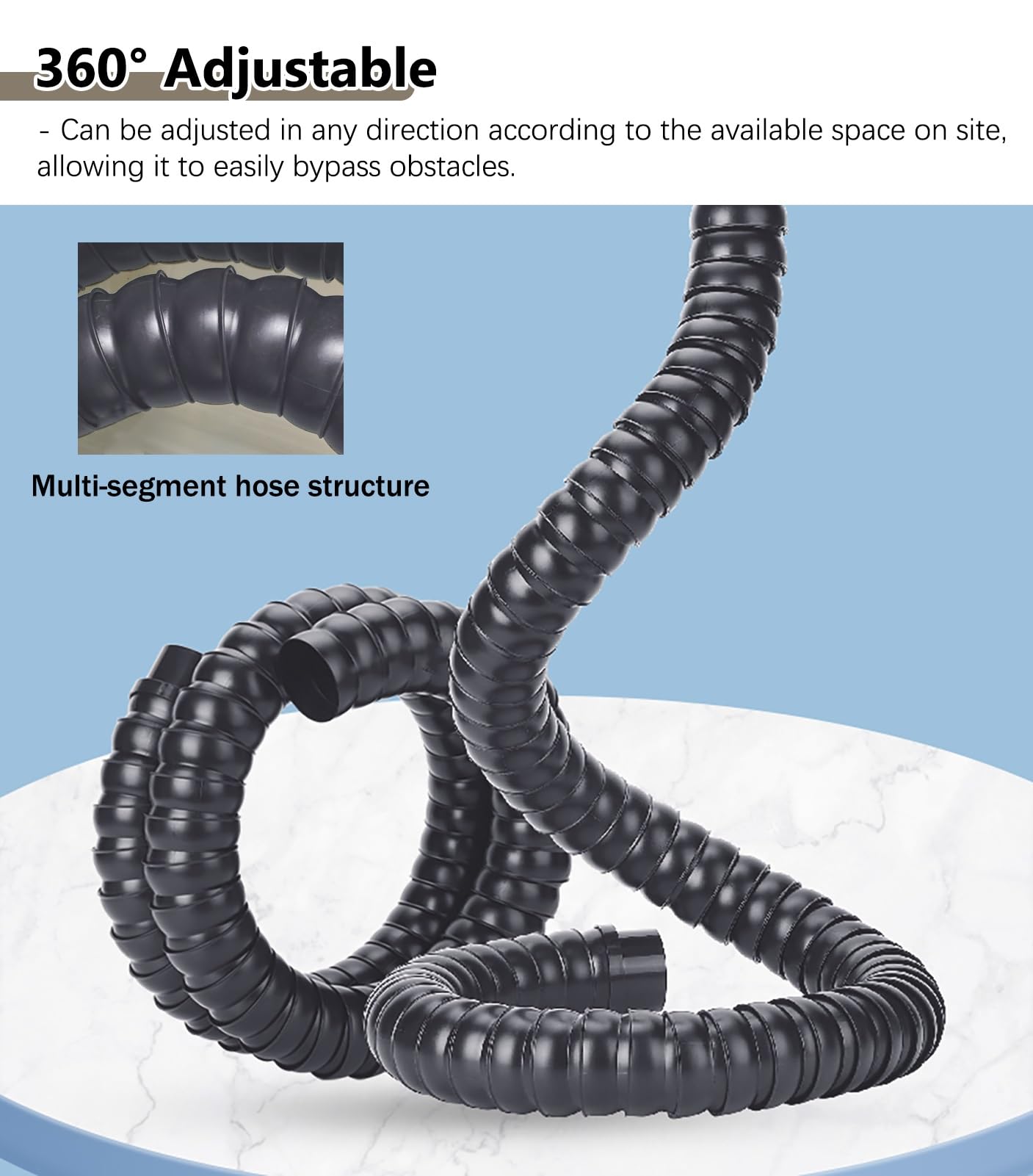 Manguera flexible para extracción de humos industriales, 100 mm x 1 m, tubo de brazo de eliminación de humo y polvo con capucha, solución de filtración de aire de alto rendimiento