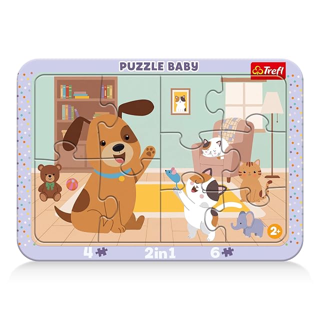 Trefl – Puzzle Ramkowe Baby Jak Pies z Kotem,
