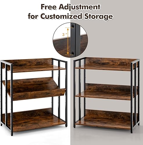 Miniatura 7 de Tangkula Estantería industrial de 5 niveles con estantes ajustables y marco de metal, estantería de 5 estantes y estanterías, estante de