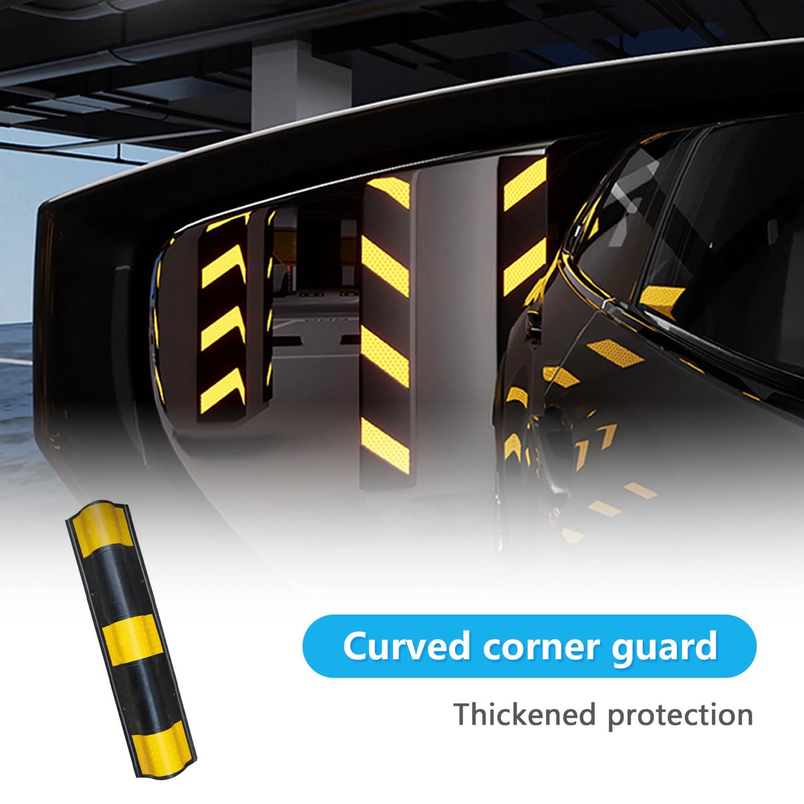 Protections de Coin De Parking Protecteur de Mur de Garage Coins Arrondis Protection Garage Mur Mousse Anti-Rayures Protection d'angle Garage Convient pour Entrepôt/Parking(1200x100x10mm)