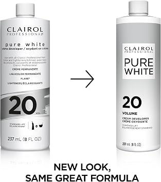 Clairol Professional Clairoxide Pure White 20 Volume Cream Developer, 8 Fluid Ounce Pack of 1