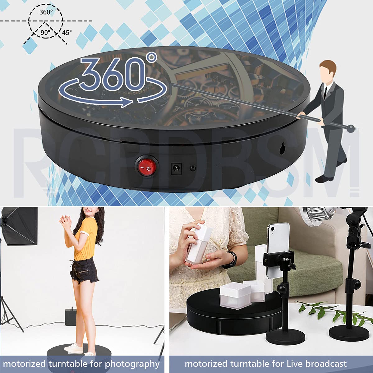 Amazon.co.jp: 電動回転台、360度ターンテーブル、360 度リモコン回転