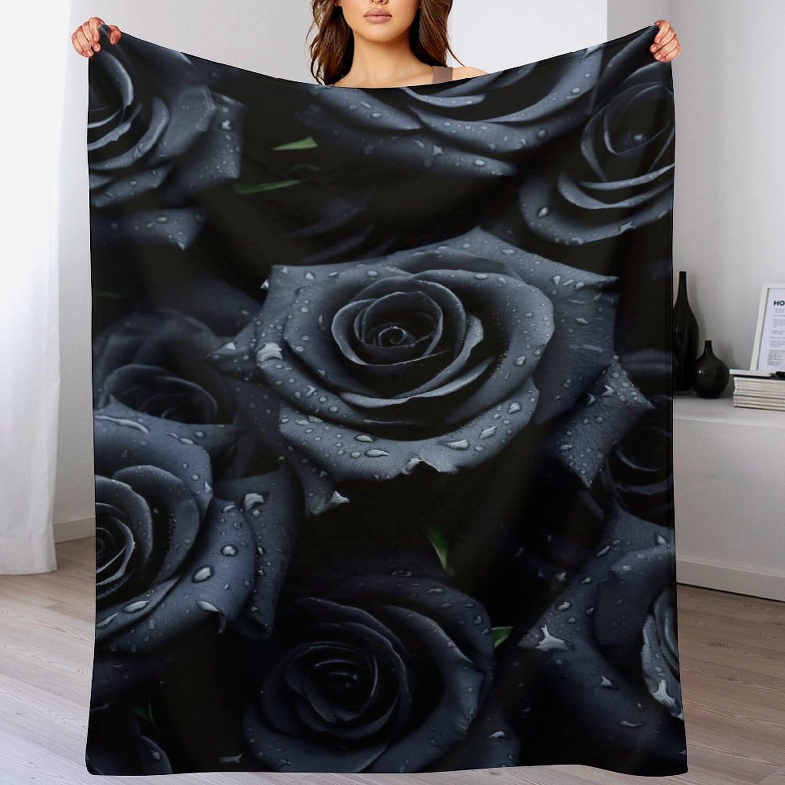 Manta de franela rosa de 100x130 cm impresa para salón y niños
