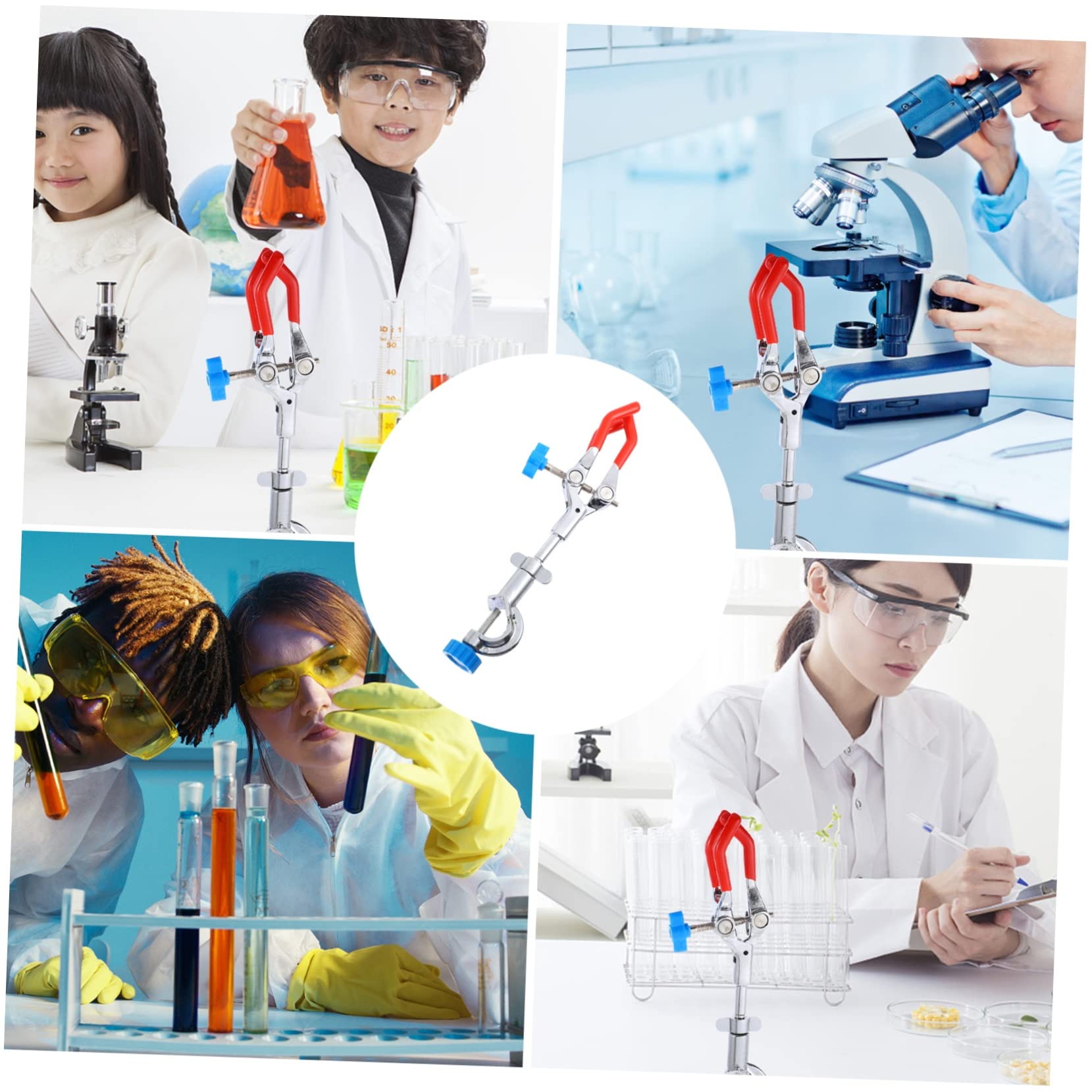 MAGICLULU 3 Pezzi Pinza Laboratorio Artigli con Superficie Placcata per Tubo Condensazione e Tavolo Titolazione Facile da Usare per Esperimenti Scientifici